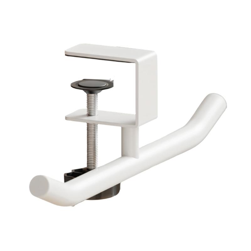 

Зажимной держатель под стол без сверления, двойной стержень, крючок для наушников, рюкзаков, для домашнего офиса и организации класса белый