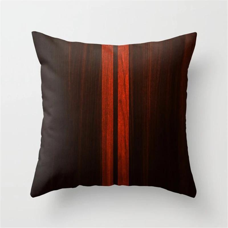 Juste De Coussin Géométrique Pour La Décoration Intérieure, Ferme, Oreiller De Canapé, Bois Créatif, Taie D'oreiller En Marbre Mars, Mode