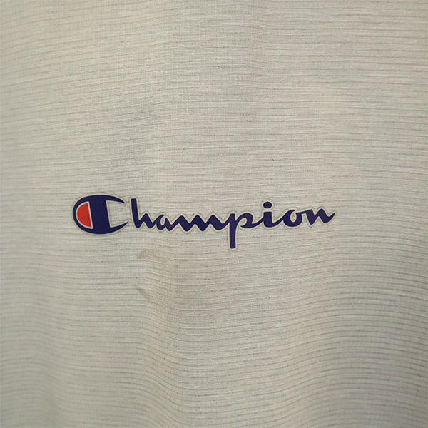 Unused Champion Logo Print Hooded Jacket XL Gray Logo Patch Men's Used