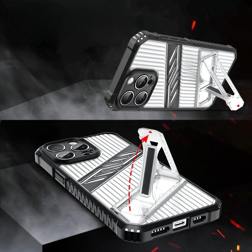 Compatible with Apple iPhone 12 13 14 16 15 Pro Max 11shockproof Phone Case iPhone14 15 16Plus Invisible Stand Camera Protection