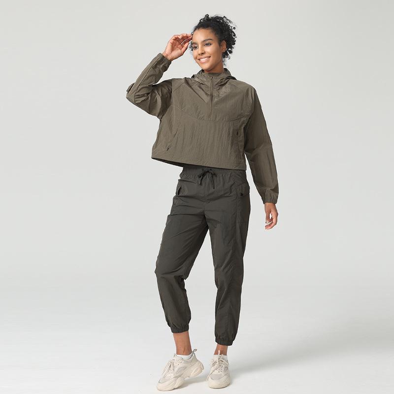 Convertible Women's Lightweight Windproof Yoga Jogger Pants with Drawstring for Hiking and Casual Wear