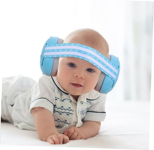 Adjustable Kids Noise Cancelling Headphones, Soft Comfortable Ear Muffs for Babies Toddlers, Hearing Protection for Sleeping & Travel, Sky Blue