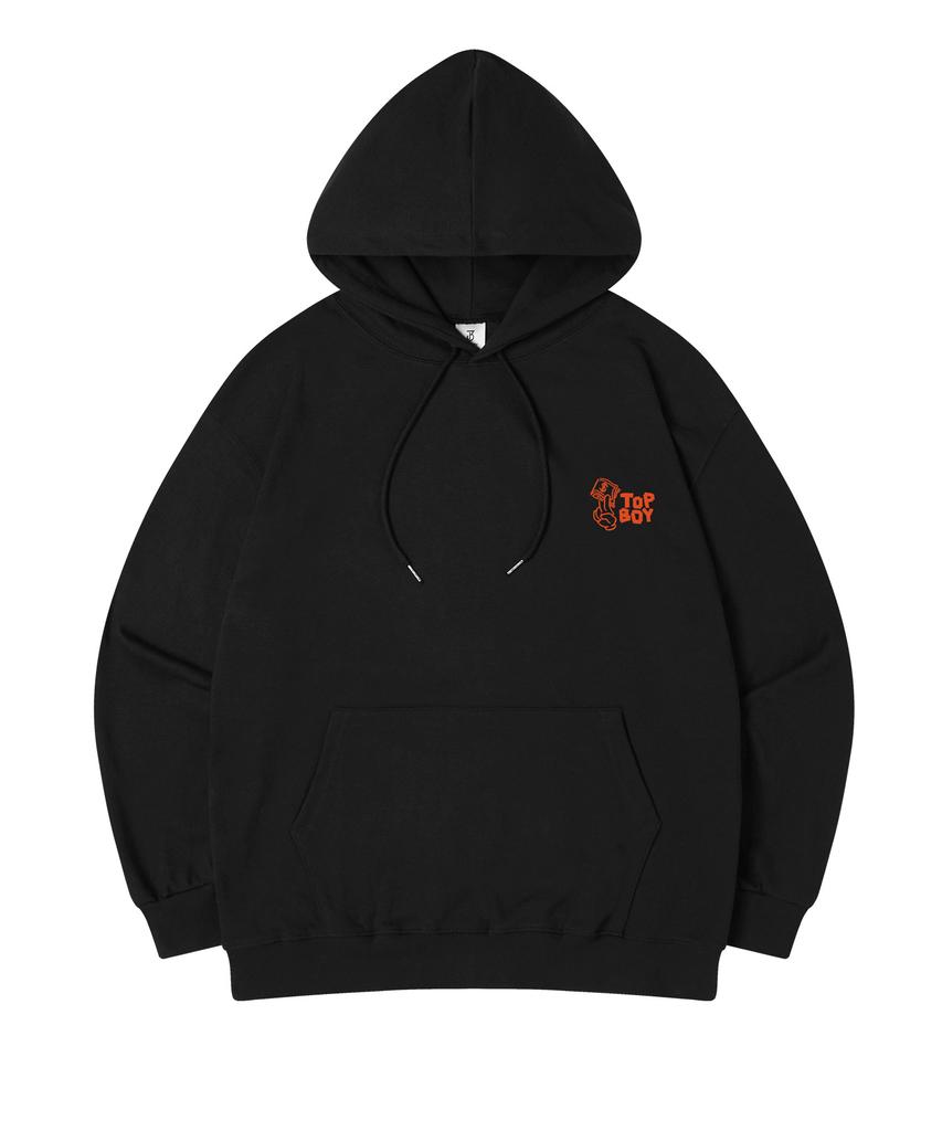 Dirty Cash Oversized Fleece-Lined Printed Hooded Sweatshirt
