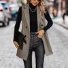Women's Sleeveless Double Breasted Blazer Vest, Casual Slim Fit Suit Vest, Office Wear Tops