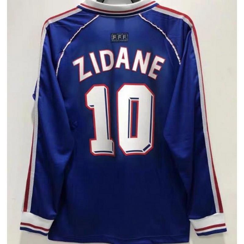 98 France Vintage Brazil Portugal Argentina England Long Sleeve Print Retro jersey