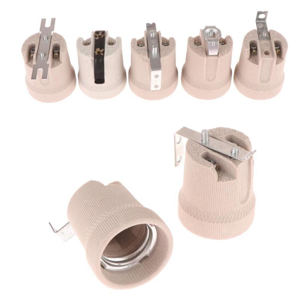 High-temperature Resistant Fixing Bracket Large Screw Cap Lamp Base E27 Screw Head Ceramic Lamp Fittings Socket