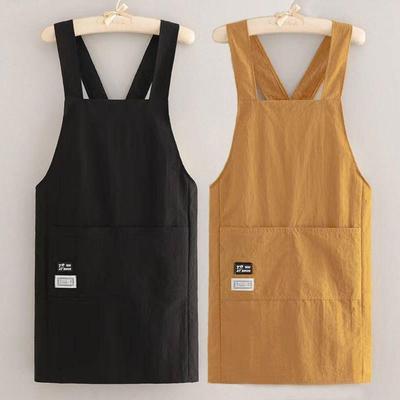 With Pockets Cross Strap Kitchen Apron Waterproof Chef Work Uniform Cooking Apron  Woman Man