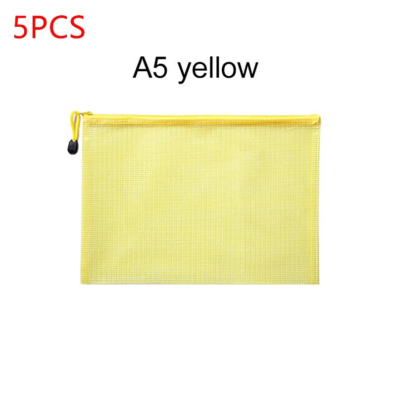 Mesh Zipper Pouch Document Bag A4/A5 Waterproof Zip File Folders Pen Bag Storage Bags School Office Supplies Document Folder TMZ