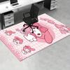 1pc Sanrio Melody Mermaid Printed Office Carpet Rectangle Rug Under The Table,Perfect Room Decor for Living Room, Bedroom, Kitchen, Non-slip Floor Mat