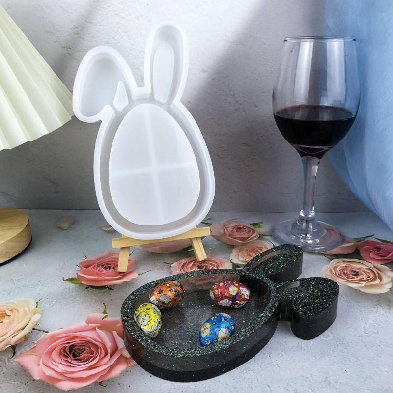 Creative Silicone Tray Molding Rabbits Ear Easy Demolding Moulds Silicone Crafting Molds Suitable for Home Projects