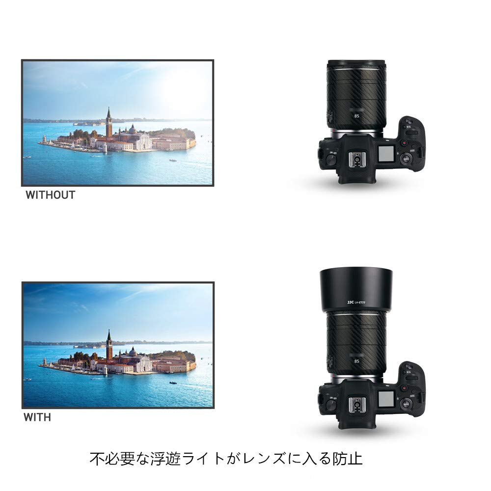 JJC Reversible Lens Hood for Canon RF 85mm F2 Macro IS STM Compatible with Canon EOS and Ra Cameras ET-77 Lens, R5, R6, R, RP,