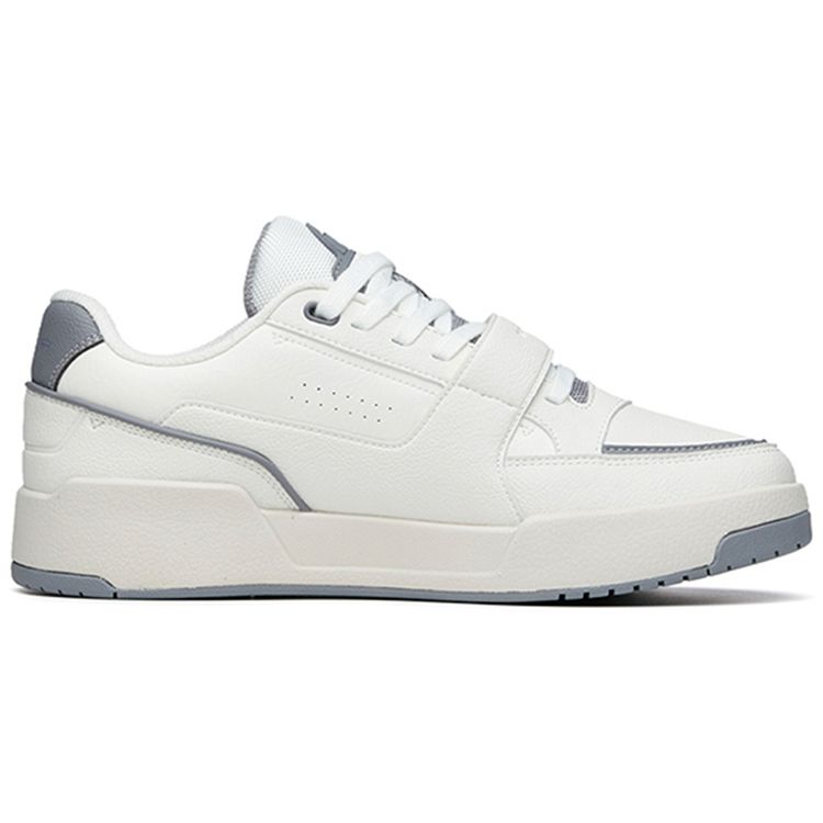 Anta Lifestyle Series Non-Slip Wear-Resistant Breathable Low-Top Skate Shoes Men Sneakers White Gray 912218067-2