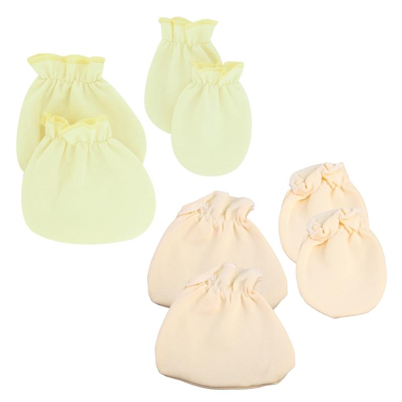 2 Pairs Face for Protection Soft Cotton Hands Ankle Socks No Scratch Mittens Socks Set Not  Scratching Gloves Foot Cover