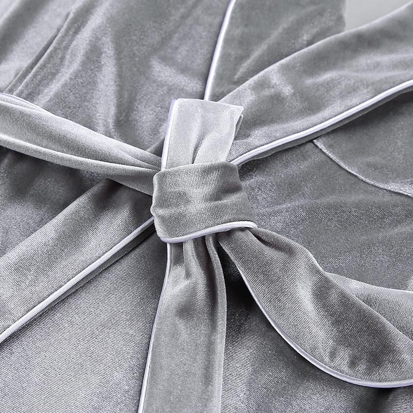 Růžové sametové pyžamo Dámské Dvoudílná souprava Teplé župany s dlouhým rukávem a kalhoty do kapsy Dámská noční kombinéza Běžné Tlusté oblečení na spaní