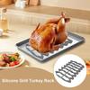 Grill Turkey Rack Silicone Roasting Rack for Baking Steaming Cooking Non Stick Easy to Clean Heat Resistant Cooling Rack