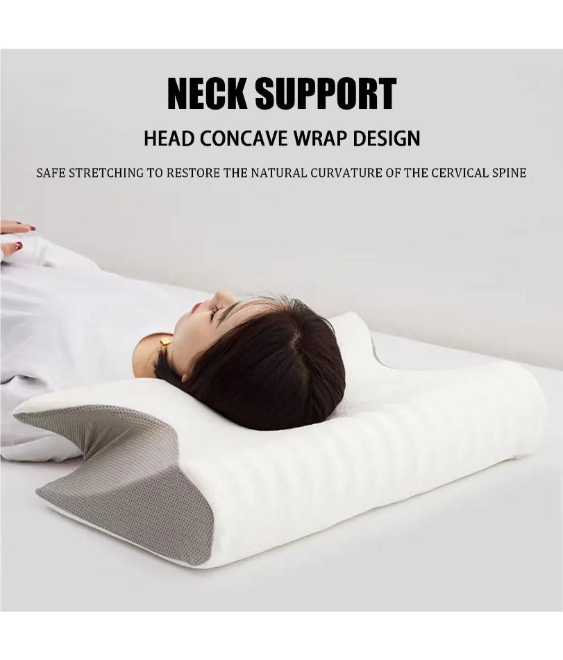 Stitching Color Pillow Memory Foam Cervical Ergonomic Contoured Orthopedic Relaxing Cervical Pillow Versatile Support Pillow