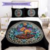 Glass Dinosaur Fantasy Pattern Bedding,Quilt Set Quilt Cover Pillowcase Home Birthday Gift (1 * Duvet Cover + 2 * Pillowcase, Without Core)