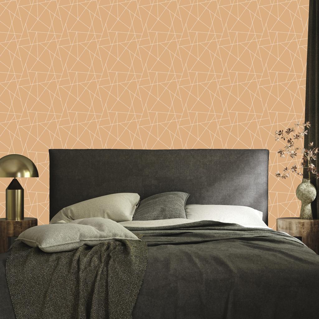 Wallpaper Geometric pattern gold, soft shapes 50x1000