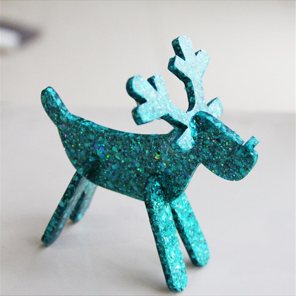 Christmas Themed Ornament Mould Silicone Mold for Reindeer Figurine Decoration Gypsum Mold Jewelry Making Supplies