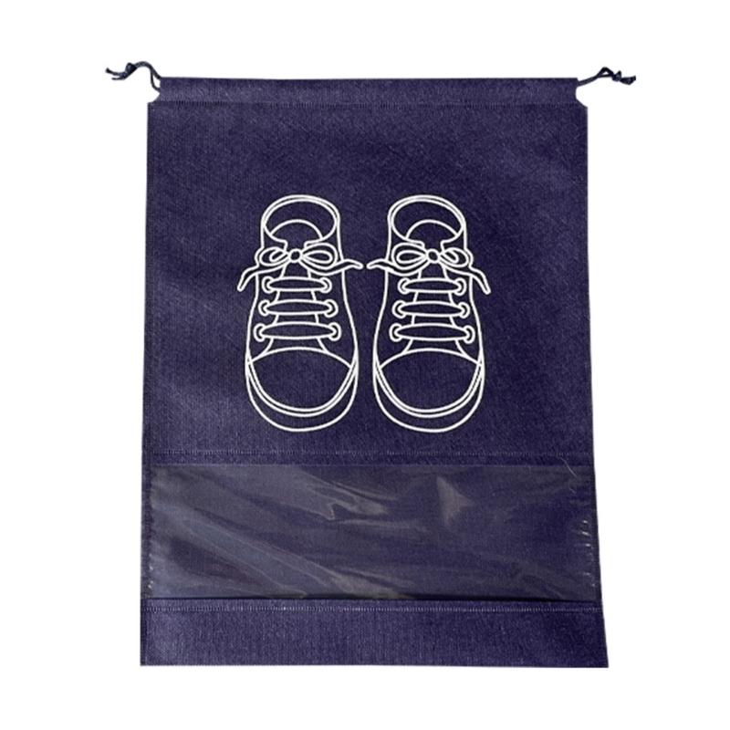 10Pcs/Set Shoe Dust Covers Non-Woven Dustproof Drawstring Clear Storage Bag Travel Pouch Bags Drying Shoes Protect Shoes