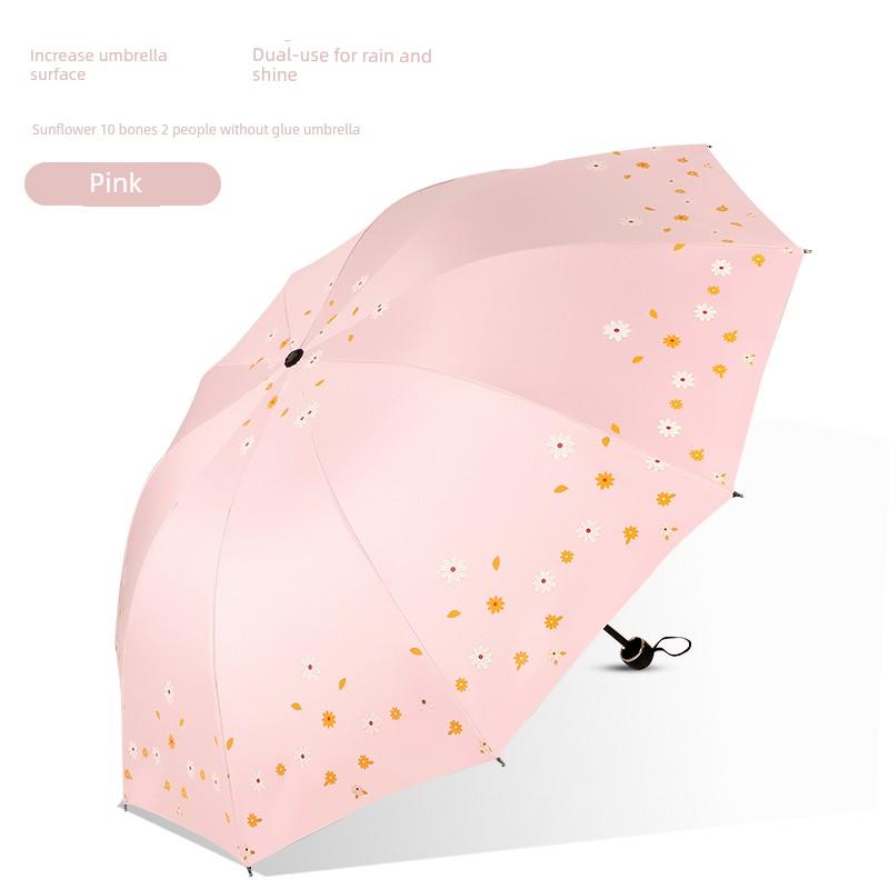 Extra Large Double Ten-Bone Reinforced Thickened Umbrella Dual-Use Girl Sun Protection UV Sun Umbrella Folding