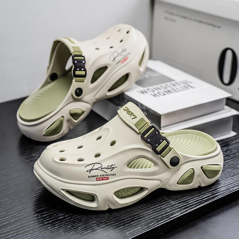 Fashion CYYTL Mens Slippers Casual Outdoor Summer Beach Shoes Sandals Walking Slides Comfort Lightweight Luxury Designer Fashion Leather