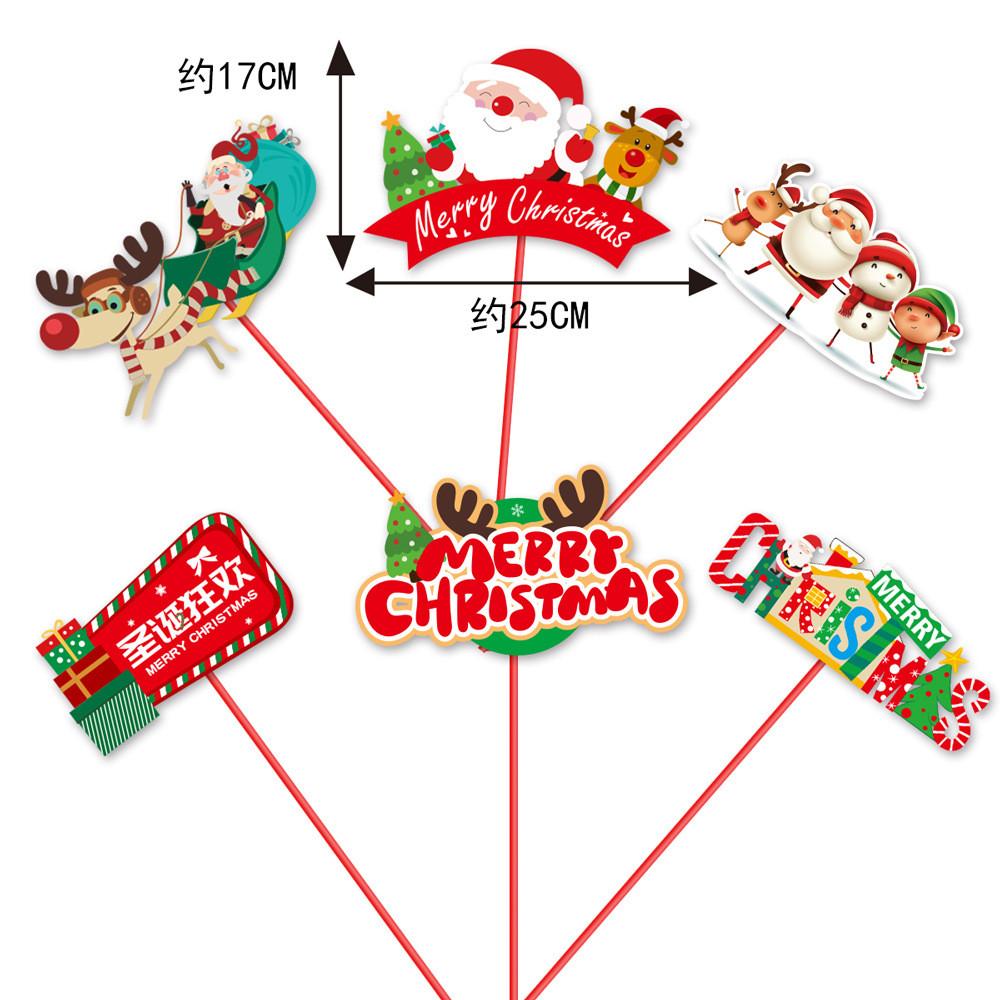 Christmas Enchanting Cartoon Paper Sign Featuring Santa And Reindeer For Cheerful Holiday Decor