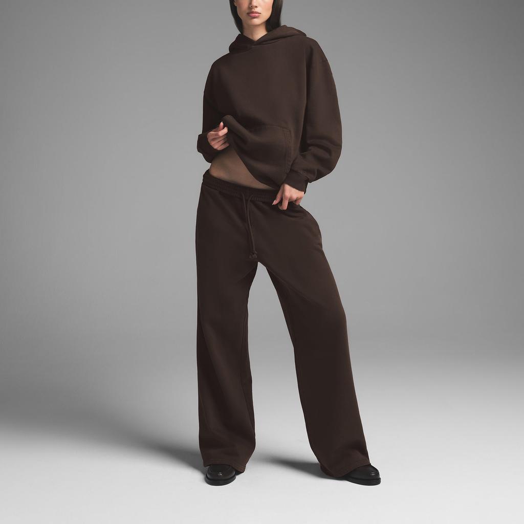 SKIMS High-Waisted Side Pocket Adjustable Drawstring Embroidered Logo Straight-Leg Casual Pants Women bottoms Espresso Dark-Brown PT-PNT-8015W-ESP