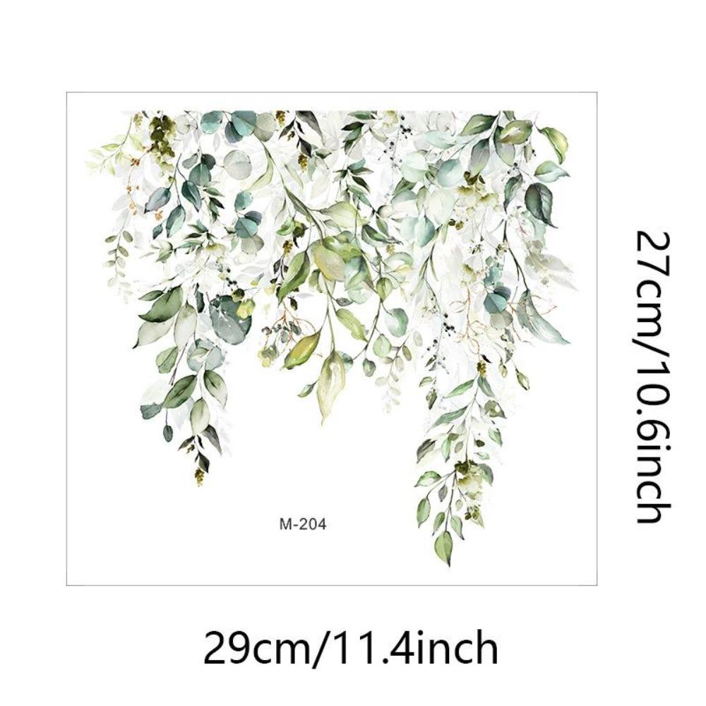 

Bathroom Stickers Tropical Green Plant Leaf Flower PVC Self Adhesive Waterproof Wall Sticker for Home Bathroom Toilet Decor 1PC