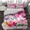 Wedding Pattern Flower Bedding Set Winter Duvet Cover Sets Reactive Printing Rose Comforter Cover Sets Red Adult King Dropship