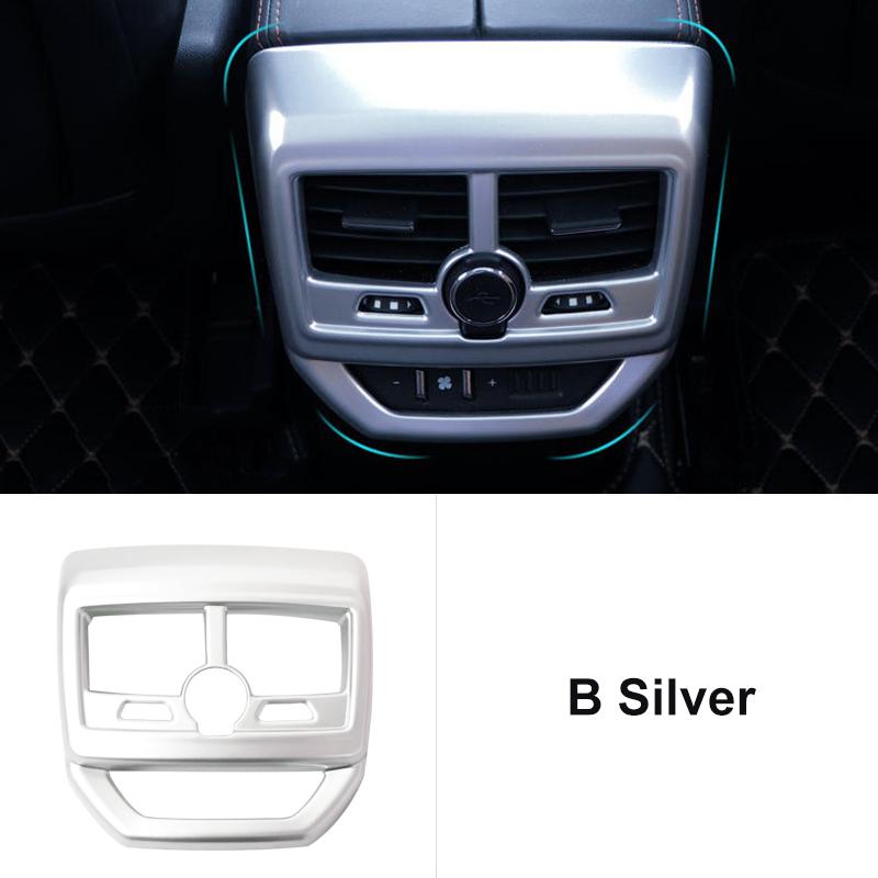 For Peugeot 3008 5008 GT Hybrid 2016-   ABS Car Rear Armrest Box Air Vent Outlet Trim Cover Decoration Accessories