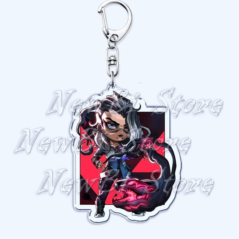 

Cute Game Valorant Keychains Gaming Killjoy Val Jett Cypher Man Keyring for Accessories Bag Key Chain Ring Jewelry Fans Gifts