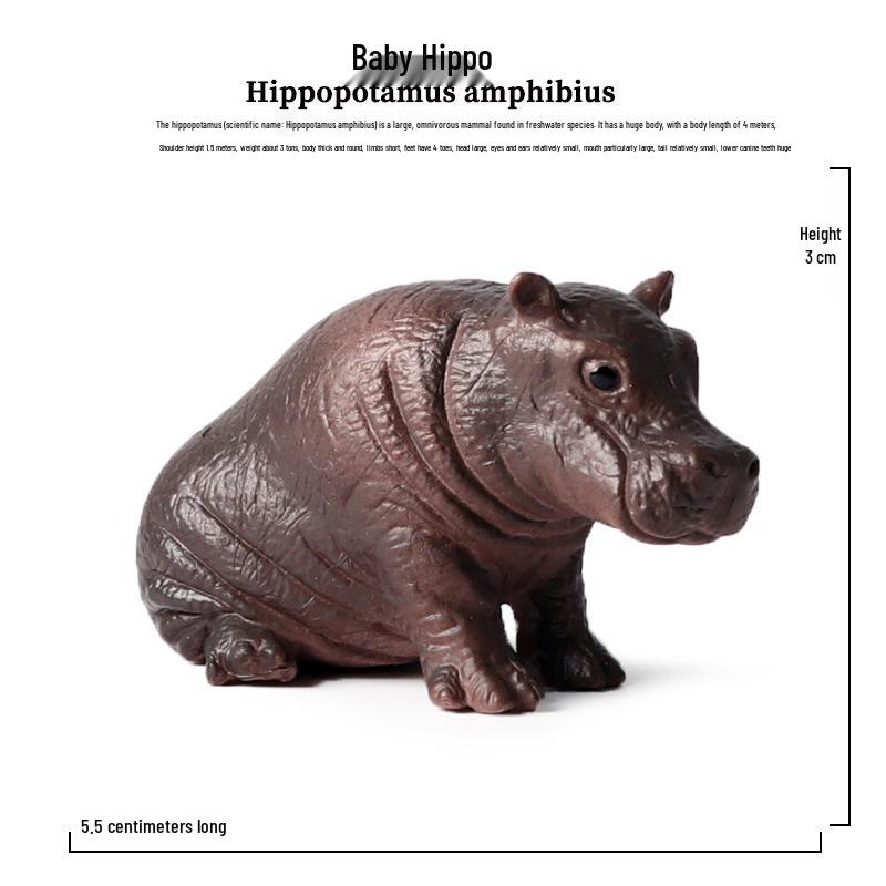 Children s Cognitive Wild Animal Model Toy - Hippo & Rhino Plastic Desk Ornament