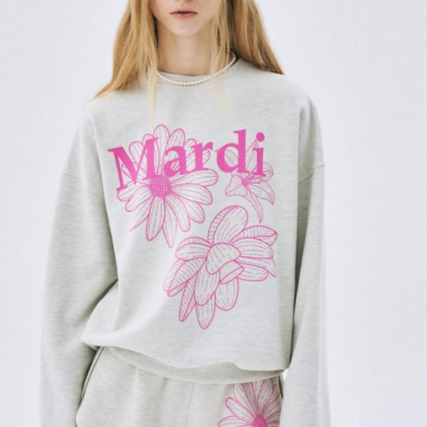 

Mardi Mercredi Triple Flower Sweatshirt 7 Colors (One Size) Oatmeal Pink
