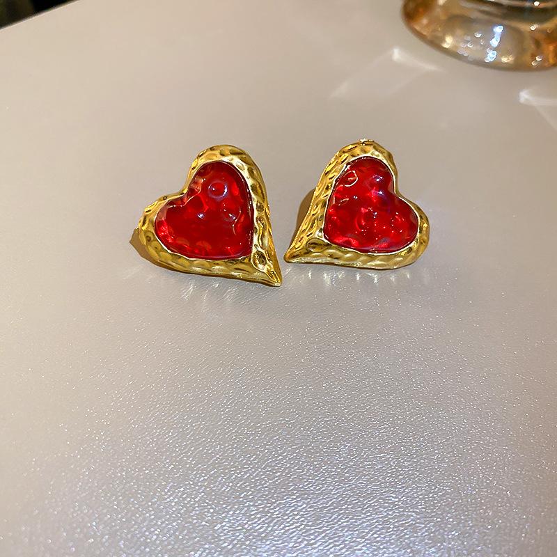Серебряная игла средневековые плиссированные серьги-гвоздики любовь ретро преувеличенные высококачественные серьги-гвоздики personality niche серьги мода женщины