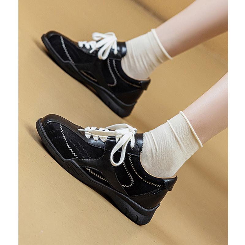 

Весенне-осенняя обувь Женские модные кроссовки Замшевая обувь Увеличение высоты 5 см Плоские Брендовые женские кроссовки 35 чёрный