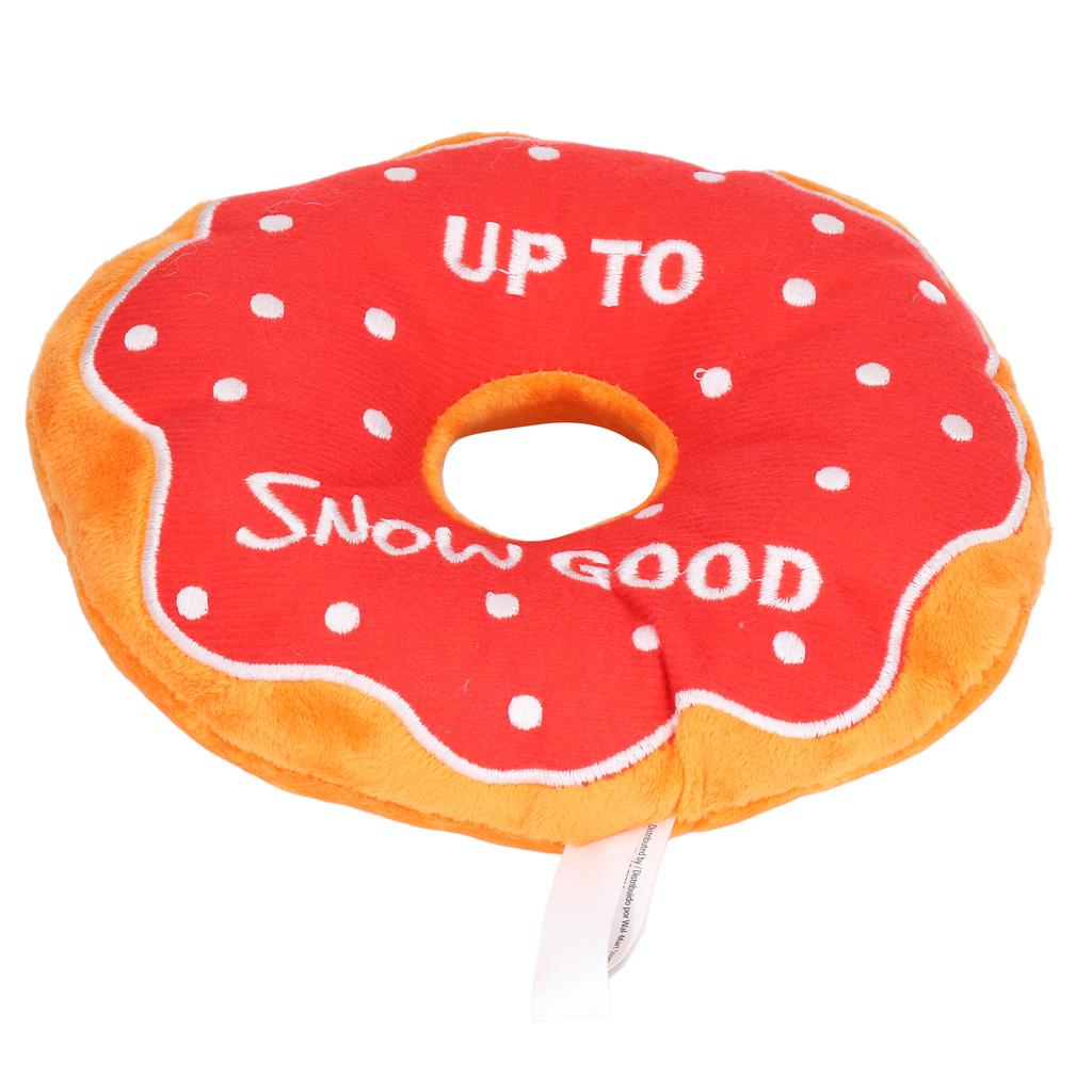 Pet Donut Toy Plush Bite Resistant Teeth Grinding Christmas Pattern Dog Squeaky Toy for Puppy Cat