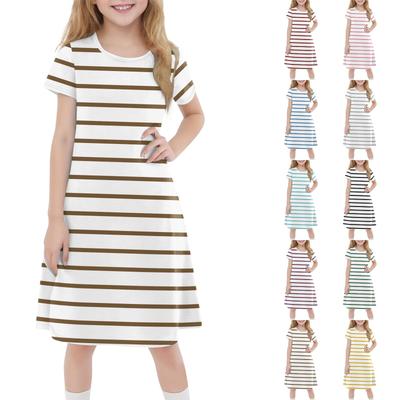 Children's Summer Short-sleeved Casual Fashion Round Neck Dress
