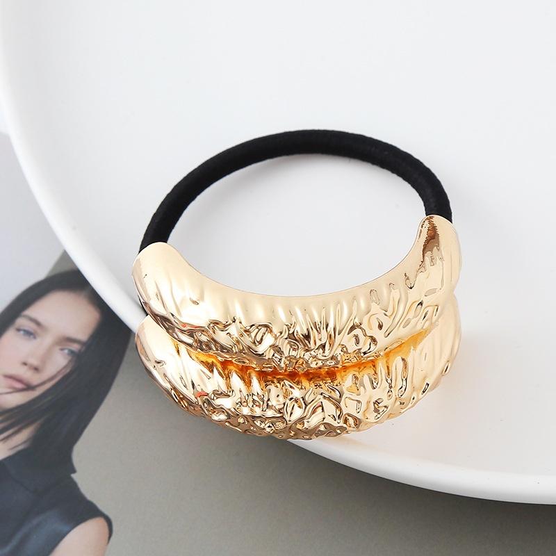 Sale  Metal Irregular Double-Layer Hair Bands Rope Women Headband Elastic Hairband Ponytail Holder Hair Accessories