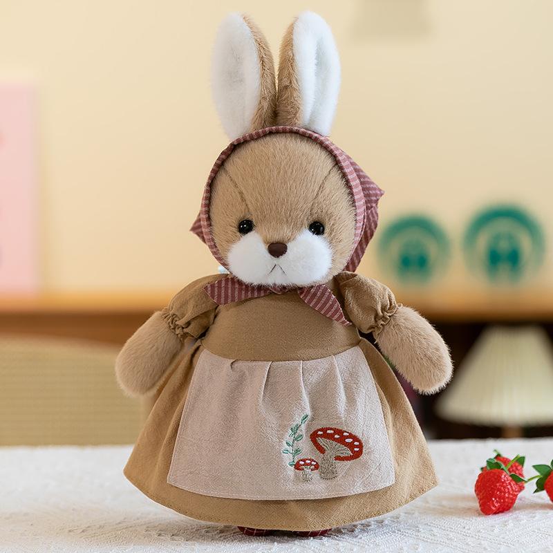 New Cute Pastoral Rabbit Plush Toy Rag Doll Children's Apron Rabbit Doll for Girls