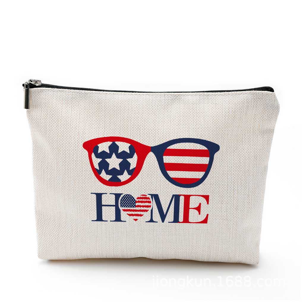 

Cosmetic Bag Linen Waterproof Makeup Case Zipper Closure Wash Storage Box Organizer Travel Portable Organizers for Women