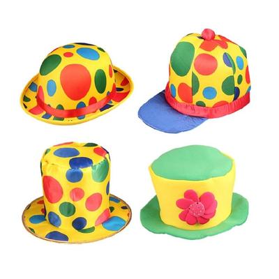 Chapeau de Magicien Adulte Costume de Clown Halloween Chapeau Haut de Forme de Clown Coloré Femmes Hommes