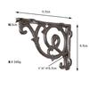 Set of 2 Antique Iron Shelf Brackets, Small Size (kjj0137set) for DIY Decor