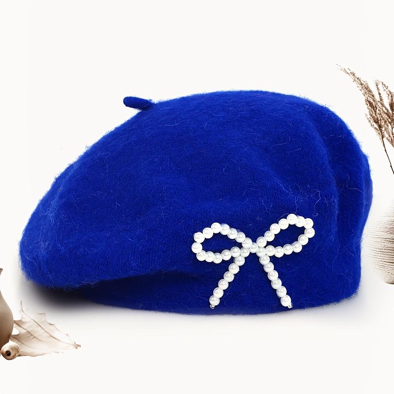 1pc Solid Color Women's New Bow Wool Beret, Suitable for Daily Use, Available in Multiple Colors