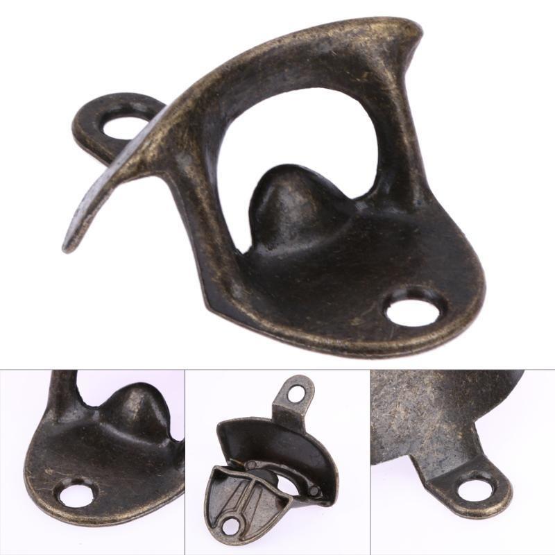 Bronze Wall Mounted Open Wine Beer Soda Glass Cap Bottle Opener Kitchen Bottle Opener Vintage Retro Alloy Hanging Beer Tools