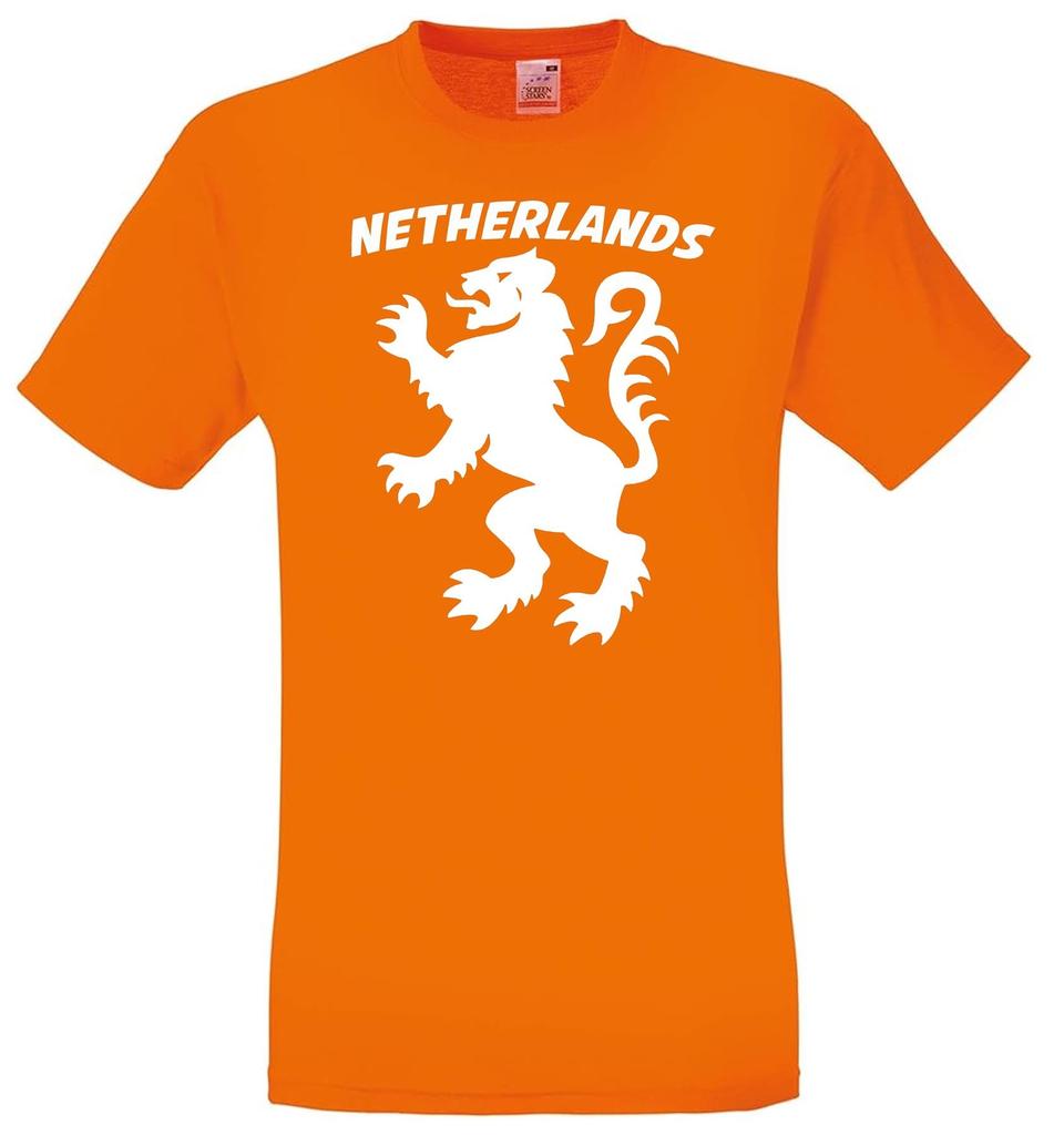 Adults Dutch Republic Lion Netherlands Flag Symbol Unisex Orange TShirt
