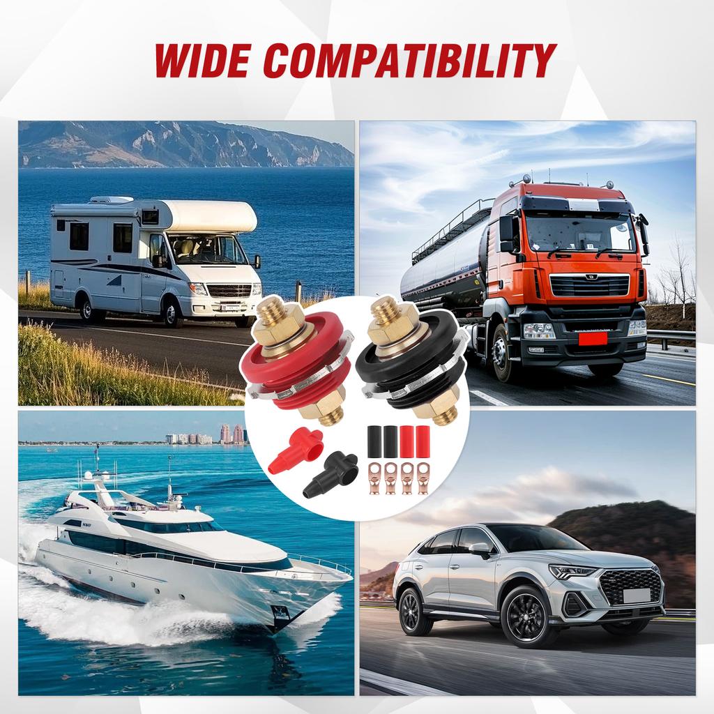 3/8 Gewinde Fernbatterie Stromverteiler 300A 24V Polklemmen-Set Verbinder Schwerlast für Auto Camping Wohnmobil LKW Boot Stromkreis Werkzeug