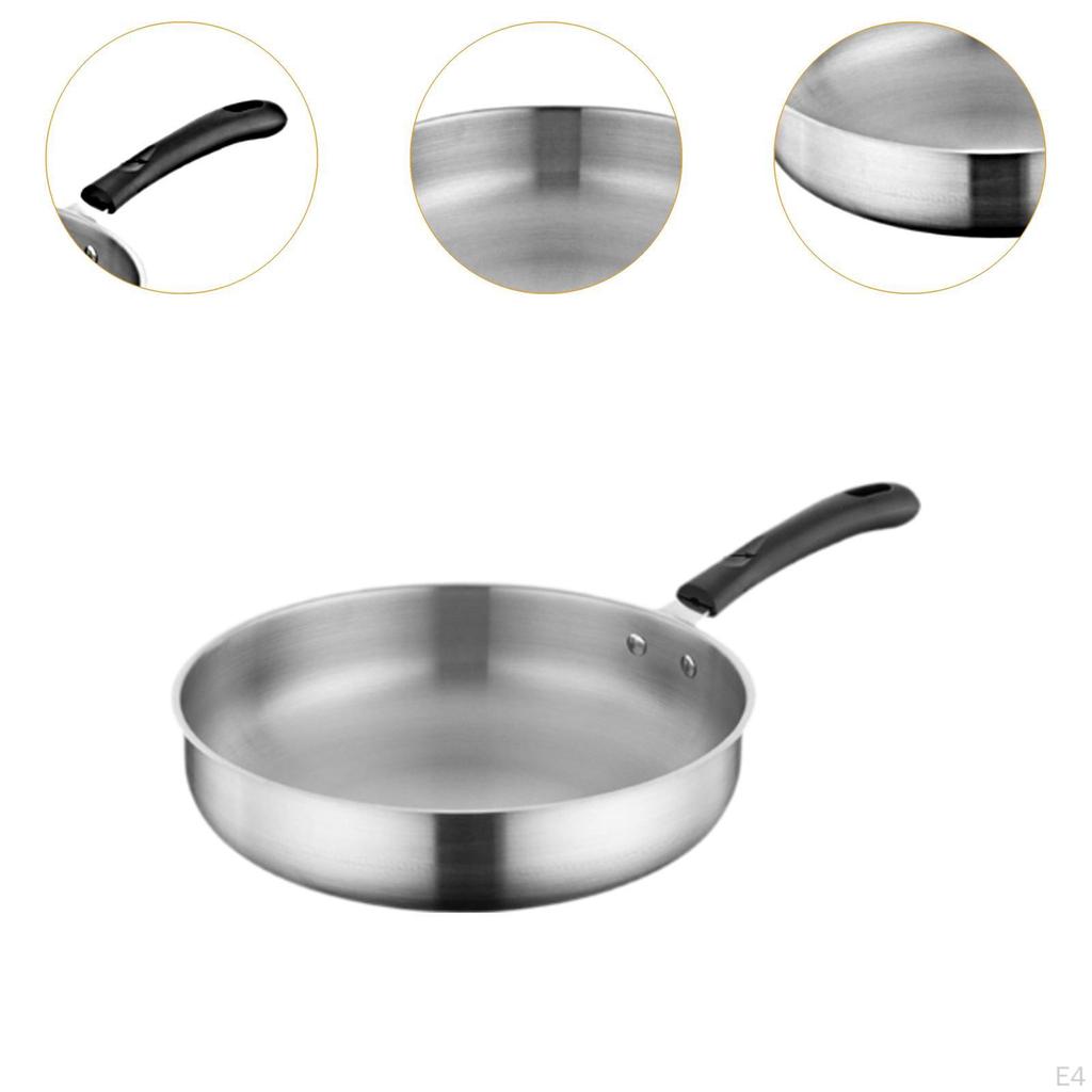 Camping Frying Pan Deep Fry Non Stick Stainless Steel Skillet for Fishing RV