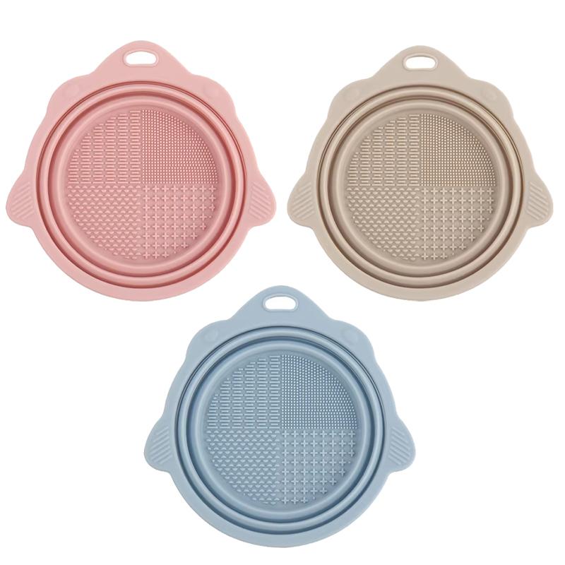 

Silicone Makeup Brush Cleaner Folding Powder Puff Cleaning Bowl Eyeshadow Brushes Washing Soft Mat Beauty Tools Scrubber Box