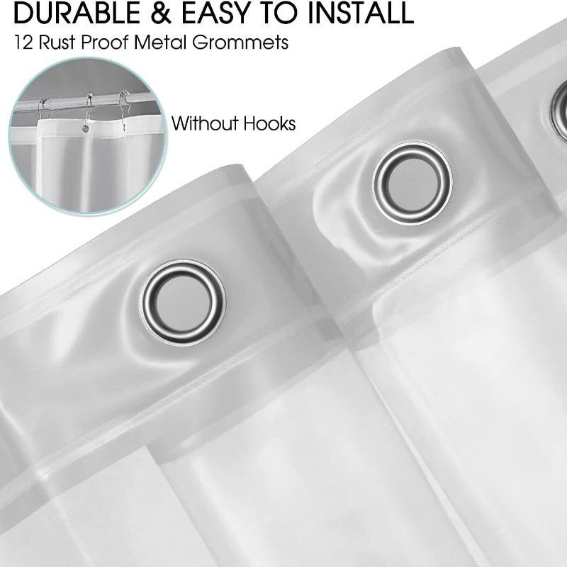 Transparent Shower Curtain Liner, Lightweight, Waterproof Shower Curtain for Bathrooms
